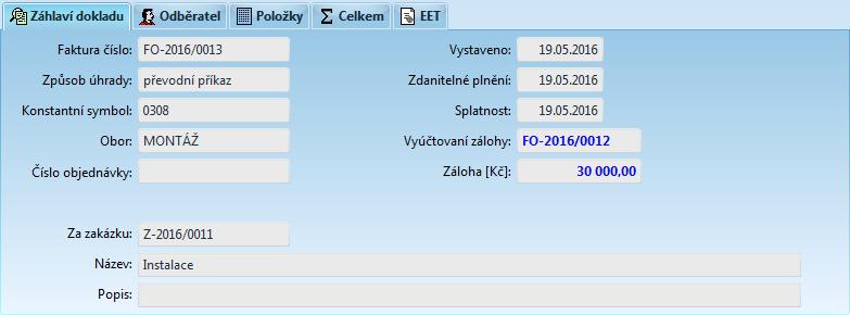 130 3.1.5 Faktury 3.1.5.1 Modul Faktury Zmáčknutím tlačítka "Faktury" na panelu hlavního okna programu OCEP se dostáváme do modulu Faktury. Okno modulu "Faktury" je rozděleno na tři části.