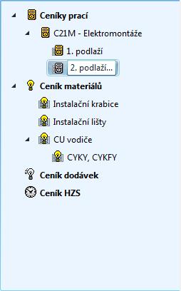 Tento text přepíšeme požadovaným názvem skupiny a potvrdíme klávesou Enter. Obdobným postupem lze založit na úrovni ceníků i nový ceník volbou "Přidat ceník" z kontextového menu.