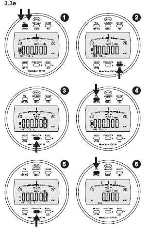 3.3.e.TOL/ Sledování tolerancí Stiskněte a držte tlačítko TOL Symbol SET TOL a se zozsvítí na displeji a symbol +/- začne blikat. To signalizuje, že nastavovací mód pro vrchní toleranci je aktivní.