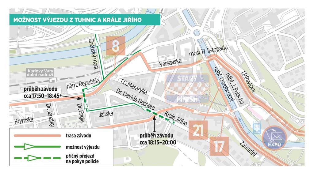 V době od 15.30-22.00 se řidiči vozidel splňující podmínky dopravní obsluhy nedostanou ze Zámeckého vrchu na Divadelní náměstí a opačně. Centrum LÚ se bude muset objíždět přes ulici Na Vyhlídce.