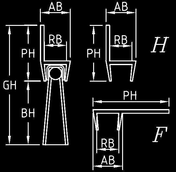 STA = ocelový drát STM = ocelový drát, pomosazený ROF = nerezový drát MES = mosazný drát PP = polypropylen PA = polyamid PE = polyetylen