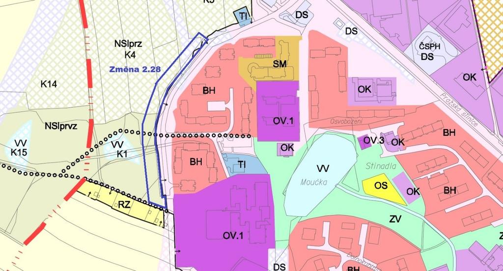 Změna 2.28 (Město Pelhřimov) Prověří možnost zařazení pozemků v k. ú. Pelhřimov ulice Táborská do plochy dopravní infrastruktura silniční DS.