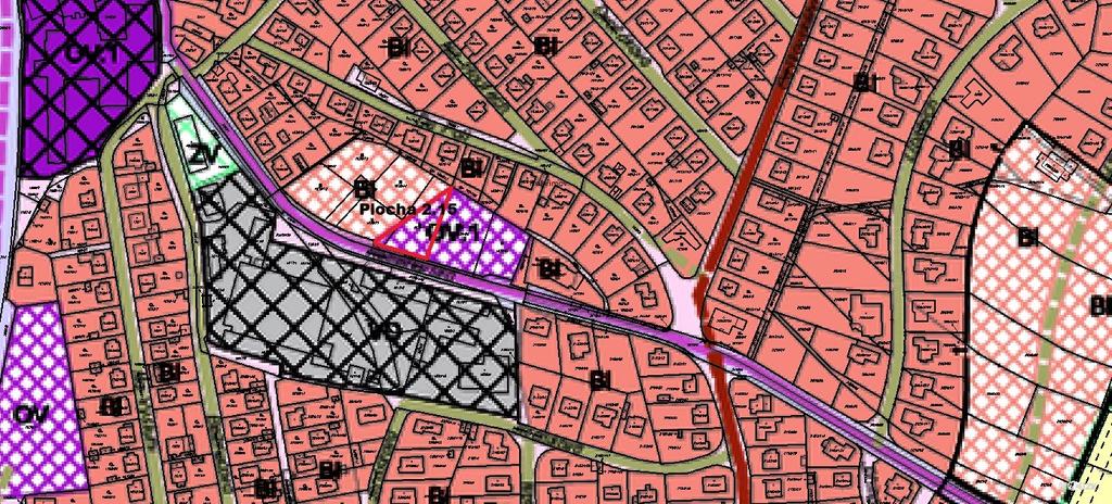 Změna 2.15 Prověření možnosti zařazení části pozemků v k. ú. Pelhřimov (proti areálu DUP Pelhřimov, ul.