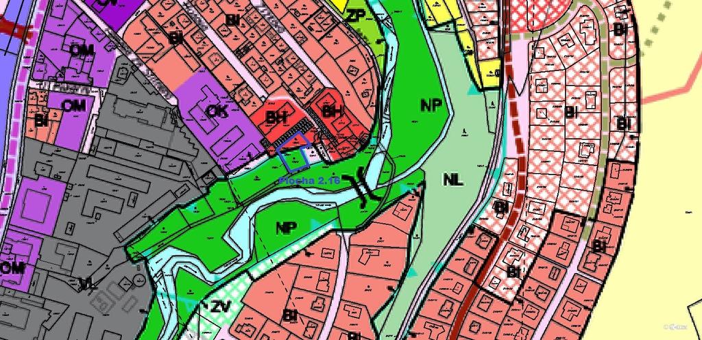 veřejná vybavenost OV.1 (vzdělání a výchova) jedná se o změnu funkčního využití. Změna 2.16 Prověření možnosti zařazení pozemků v k. ú. Pelhřimov (konec ul.