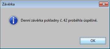 poslední provedené závěrky). Zvolte volbu Ano a stiskněte Enter. Nyní dojde k výpočtu denní závěrky a uzavření všech prodejek.