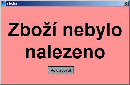 Tím se stane okno aktivním, a můžete prodávat. Jednotlivé položky je možné zadávat sejmutím čárového kódu, nebo jeho ručním zadáním. Prodej položky Sejměte čárový kód zboží.