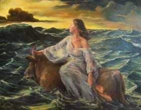 13/129 Tělo Orfeovo pohřbily Múzy, bohyně umění a moudrosti. Hlava, kterou bakchantky Orfeovi urvaly, plula s lyrou na vlnách řeky Hebru a doplula do moře až na ostrov Lesbos.