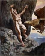 5/129 Když Zeus viděl, že Prométheus neprosí o milost a že hrdě nese svůj osud, vyslal za Prométheem na Kavkaz obrovského orla.