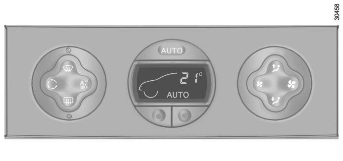 AUTOMATICKÁ KLIMATIZACE (2/6) 3 4 Zobrazena je pouze teplota a symbol AUTO. Funkce řízené automatickým režimem nejsou zobrazeny.