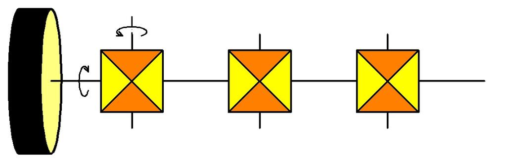 OBR 30 zobrazuje změnu pozice v rotační vazbě v rovinném provedení. K vychýlení dojde změnou délek dvou polohových členů.