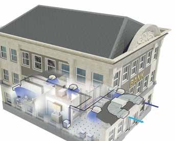 Příklad 2 Kratší potrubí do vnitřní jednotky snižuje náklady na instalaci ve srovnání s instalací na střechu nebo do zadní uličky Umístění do zadní uličky nebo na střechu potřebuje velmi dlouhou