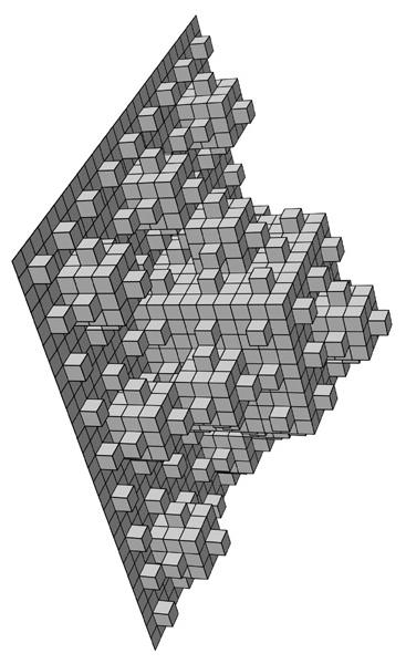 S = X, úhel Π 2, základní tvar čtverec. Obrázek 3.15: Trojrozměrná Peanova křivka. Obrázek převzat z [12].