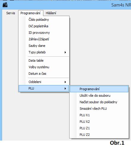 2.7. Programování zboží (PLU) 1.