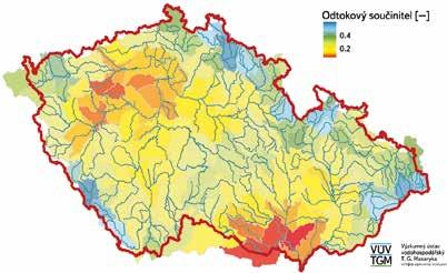 Průměrný odtokový součinitel za zmíněné období nám ukazuje obr. 3 (dole). Jedná se o poměr odtokové výšky ke srážkovému úhrnu.