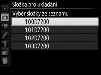 3 Uložte změny a opusťte menu. Stisknutím tlačítka J dokončete operaci a vraťte se do hlavního menu (chcete-li se vrátit beze změny složky pro ukládání, stiskněte tlačítko G).