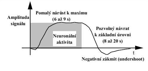 Obrázek : Modelový průběh hemodynamické odezvy []. Experimentální design K testování hypotézy je vytvořen experiment. V první části experimentu jsou pořízeny anatomické snímky ve vysokém rozlišení.