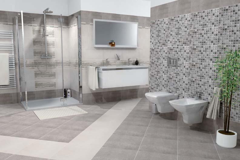 Koupelnová série Aruba je ve formátu 25 x 50 cm.