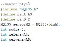 senzor naměří kvalitu vzduchu do této hodnoty, tak je dle mého vzduch čistý, bez jakéhokoliv nebezpečí. Druhá hranice je do 10 ppm. Zde používám signalizaci pomocí modré barvy.