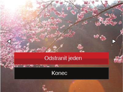 Odstraňování fotografií a videí Stisknutím tlačítka se šipkou dolů ( ) v režimu přehrávání vyberte fotografie a videa. Smazání fotografií nebo videí: 1.
