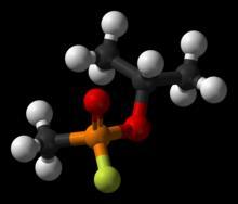 Sarin nenápadná, elegantní molekula, snadná výroba, bod varu 181 C -