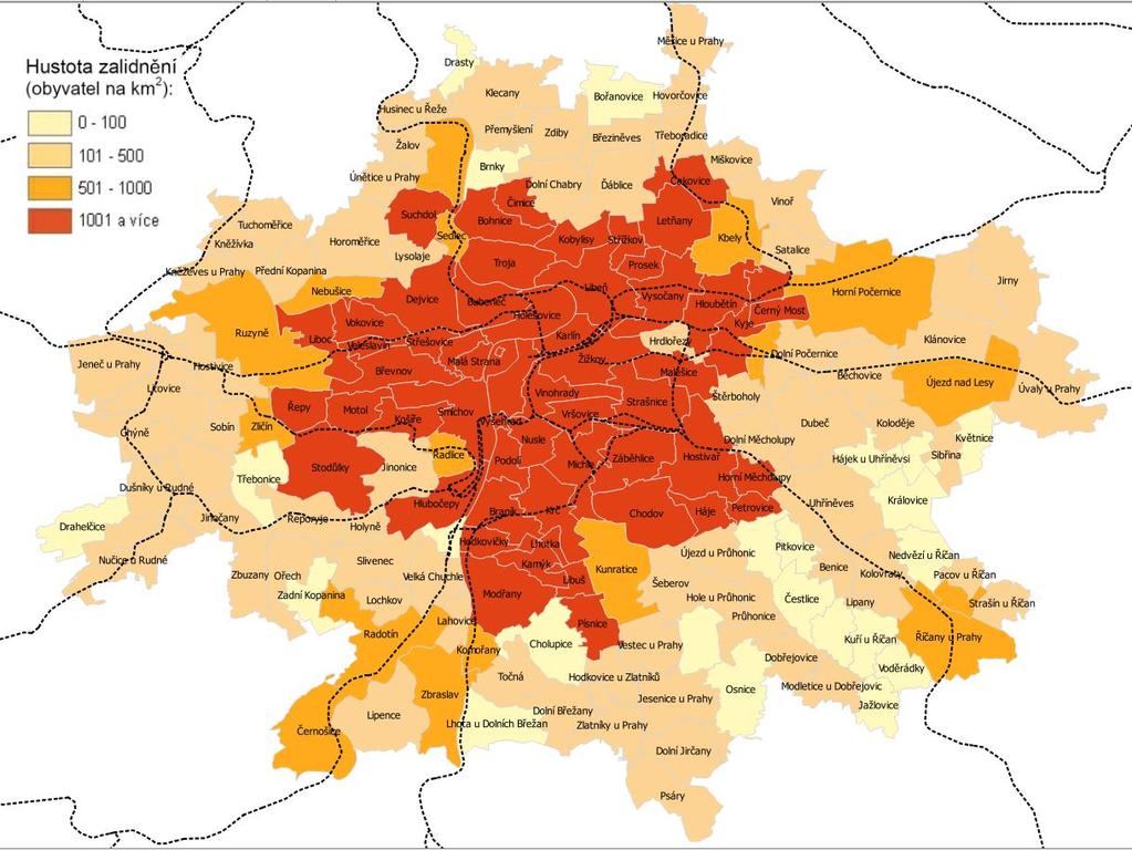 4. POPIS ŽELEZNIČNÍ DOPRAVY NA TRATÍCH V AGLOMERACI PRAHA Jedná se o území, na které se s odkazem na vymezení aglomerací dané vyhláškou č. 561/2006 Sb.