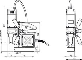 mm dvojitý zdvih až 210 mm napětí 230 V 50 Hz upínací síla magnetu 9.