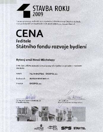 společnosti v České republice dle žebříčku CZECH TOP 100 Zvláštní uznání za efektivní a kvalitní využití cihlového systému POROTHERM ve výstavbě obytných souborů v rámci soutěže POROTHERM DŮM BRICK