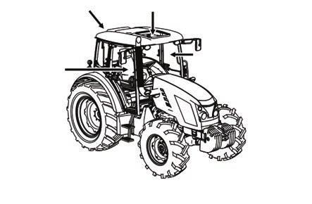 Před zahájením práce se stroji nesenými v zadním tříbodovém závěsu traktoru se ujistěte zda nehrozí kolize mezi neseným nářadím při maximálním zdvihu zadního tříbodového závěsu a otevřeným zadním