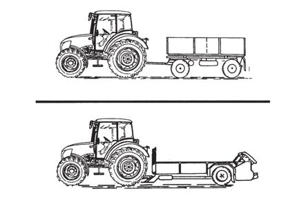 JÍZDNÍ PROVOZ Vzduchové brzdy přívěsů a návěsů Ovládání vzduchových brzd přívěsů (návěsů) a ovládání brzd traktoru je provedeno tak, že brzdný účinek obou vozidel je synchronizovaný.
