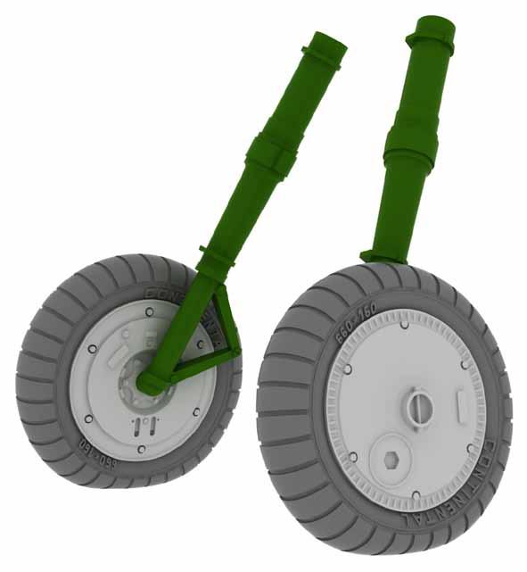 632018 Bf 109G-6 wheels 1/32 Revell Brassin sada pro Bf 109G-6