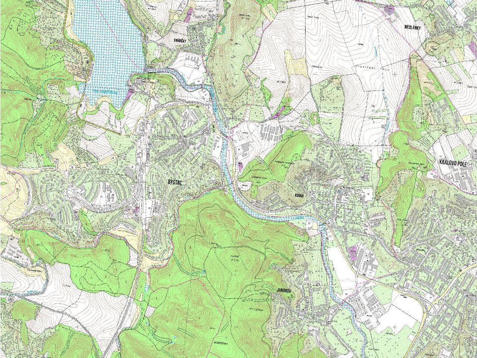 Základní mapa ČR (2005) 1:10 000 Současné mapy Českého ústavu zeměměřičského a katastrálního v