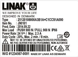 Výrobní štítek LA25 1. Type: 25120108000A3B1A=C1CCS1A000 Základní popis funkcí a vlastností výrobku. 2. Item no.: J90161 Prodejní a objednací kód. 3. Prod. Date: YYYY.MM.