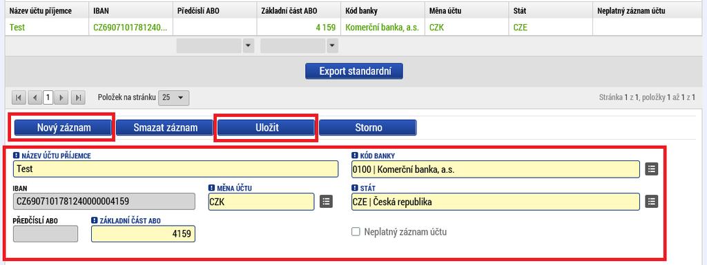 Osoby subjektu přidáte prostřednictvím prokliku tlačítka Nový záznam, vyplní se Jméno, Příjmení, Mobil a Email a současně se zatrhne checkbox Hlavní kontaktní osoba a/nebo Statutární zástupce.