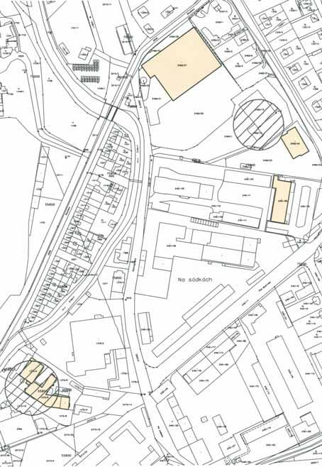 1 A 2 3 B 4 Mapa II: Stavby dozorované v bezprostředním okolí pohřebiště 1 Tesco, 2