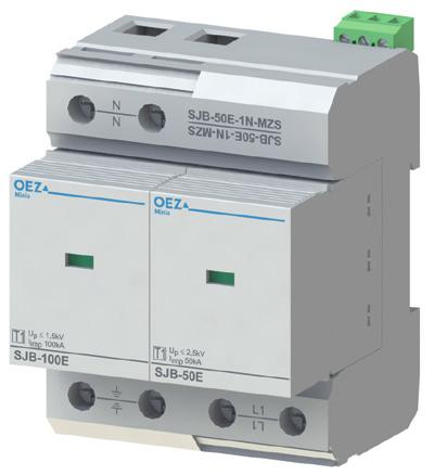 ČÍSLO 1/2017 3 Novinky v modulárních přístrojích Minia Přepěťové ochrany SJB-50E-1-MZS, SJB-50E-1N-MZS Tyto svodiče bleskových proudů jsou náhradou za výběhové přístroje SJBplus-50-2,5 a SJB-NPE-1,5.