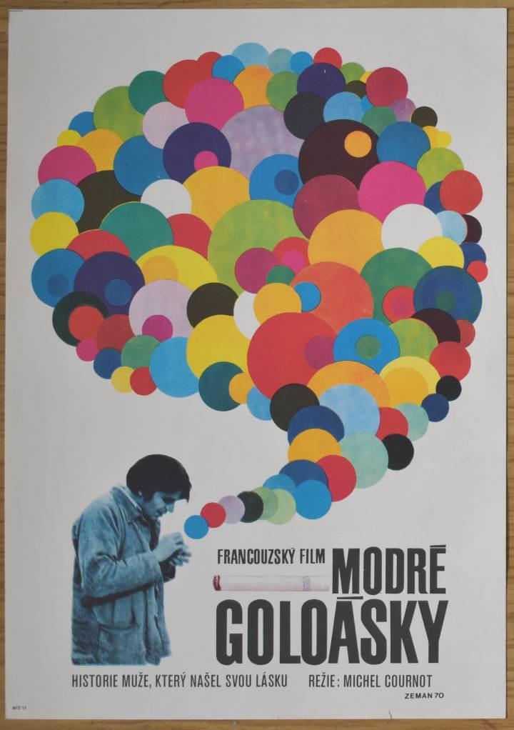 Modré goloásky, tisk filmového plakátu, 1970 Filmový plakát Modré goloásky, 1970 (Les gauloises bleues, 1968) 1 ks Rozměry: rozměry filmového plakátu - 56 x 83 cm s rámem, 28, 5 x 41, 5 cm bez rámu