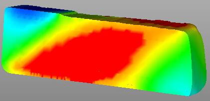 MATEMATICKÁ SIMULACE TECHOLOGIE ECAP S NOVOU GEOMETRIÍ NÁSTROJE a) b) Obr. 3 Velikost intenzity deformace dosažená po a) 1. průchodu, b) 5.