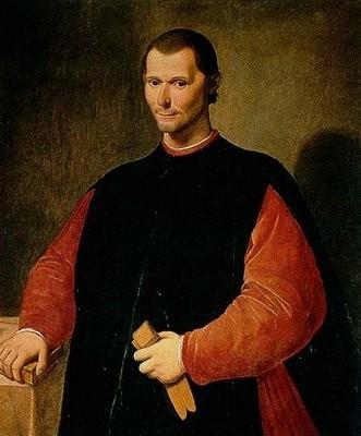 Niccolò Machiavelli (469 527, Florencie), italský politik, diplomat, spisovatel, historik a vojenský teoretik. Podle Machiavelliho je politika umění, jak zacházet s mocí, aby se dosáhlo úspěchu.