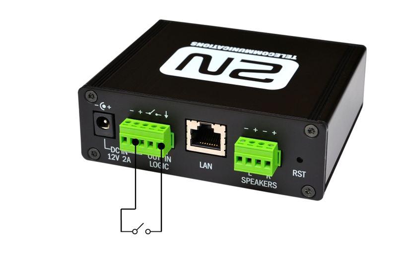 2N Net Audio Decoder Zapojení logického vstupu Pozor! Pro zachování správné funkce zařízení nesmí napětí přesáhnout horní limit.
