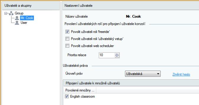 Uživatelé Co je dobré vědět V tomto menu se zakládají uživatelé a specifikují se jejich oprávnění.