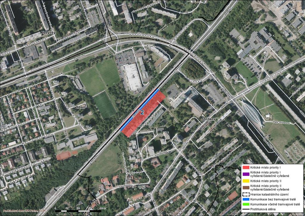 2 Střížkov Liberecká V ulici Liberecká bylo lokalizováno kritické místo v blízkosti bytového domu v severní části komunikace. V okolí řešeného úseku komunikace se nachází bytový dům o výšce 9 NP.