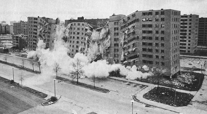 Konec moderní architektury Komplex domů Pruitt Igoe, St.