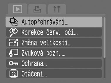 Přehrávání/mazání 129 Automatické přehrávání (Autopřehrávání) Tato funkce automaticky přehrává všechny snímky na paměťové kartě. LCD monitor zobrazuje každý snímek přibližně 3 vteřiny.