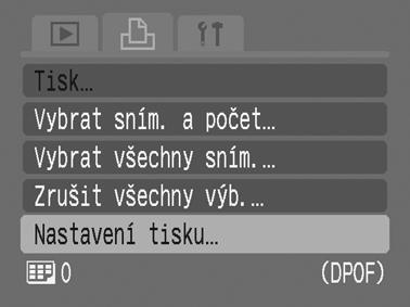 142 Nastavení tisku/nastavení přenosu Nastavení stylu tisku Po nastavení stylu tisku vyberte snímky pro tisk. Vybrat lze následující nastavení.