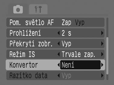 Dodatek 179 Nastavení konvertoru Nastavení pro fotografování pomocí funkce [Režim IS] (str.