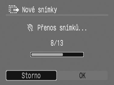 Během stahování bude tlačítko blikat modře. Po dokončení stahování se obnoví nabídka Přímý přenos. Chcete-li stahování zrušit, stiskněte tlačítko FUNC./SET. Výběr a přenos/tapeta 2.