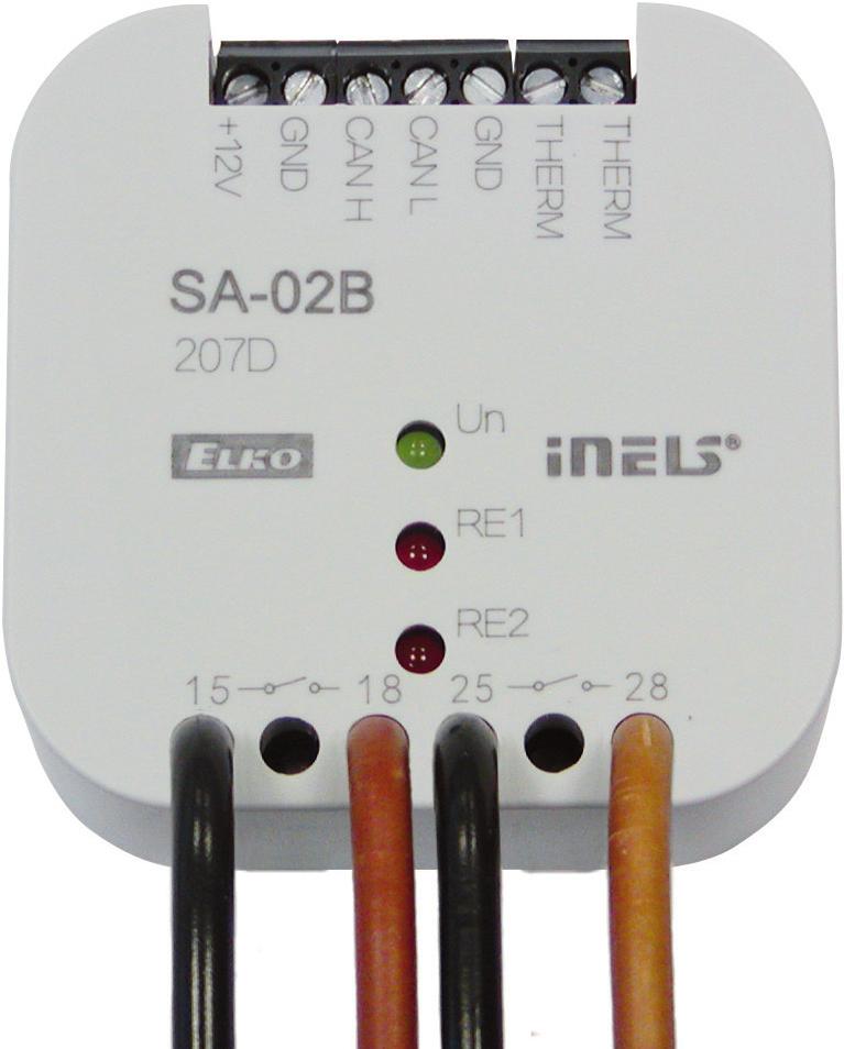 Spínací dvoukanálová jednotka SA-02B PRODUKTY INELS 65mm Spínací jednokanálová jednotka SA-02B je určena pro spínání spotřebičů. SA-02B obsahuje 2 relé se spínacím bezpotenciálovým kontaktem.