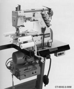 HIGH SPEED CYLINDER BED INTERLOCK MACHINES A P P L I C A T I O N C O D E 42-2 VŠÍVÁNÍ ELASTICKÉHO PASOVÉHO LÍMCE (MECHANICKÝ TYP) TUBULAR KNIT ELASTIC WAIST BAND ATTACHING (MANUAL TYPE) #605 #407