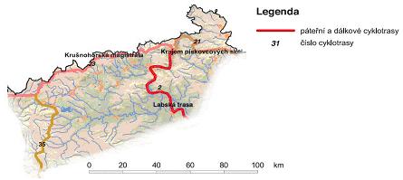 Obrázek 16: Páteřní cyklotrasy v Ústeckém kraji Zdroj: upraveno podle Atlas cestovního ruchu České republiky (2006) Zimní turistika Region Českého Švýcarska a Šluknovska není primárně regionem pro