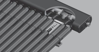 4 Thermomax Každý kolektor Thermomax je tvořen řadou trubic pospojovanými dokonale izolovaným průtokovým sběračem.